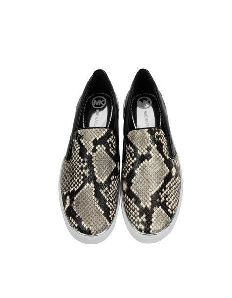 michael kors black snakeskin sneakers|snake embossed leather shoes.